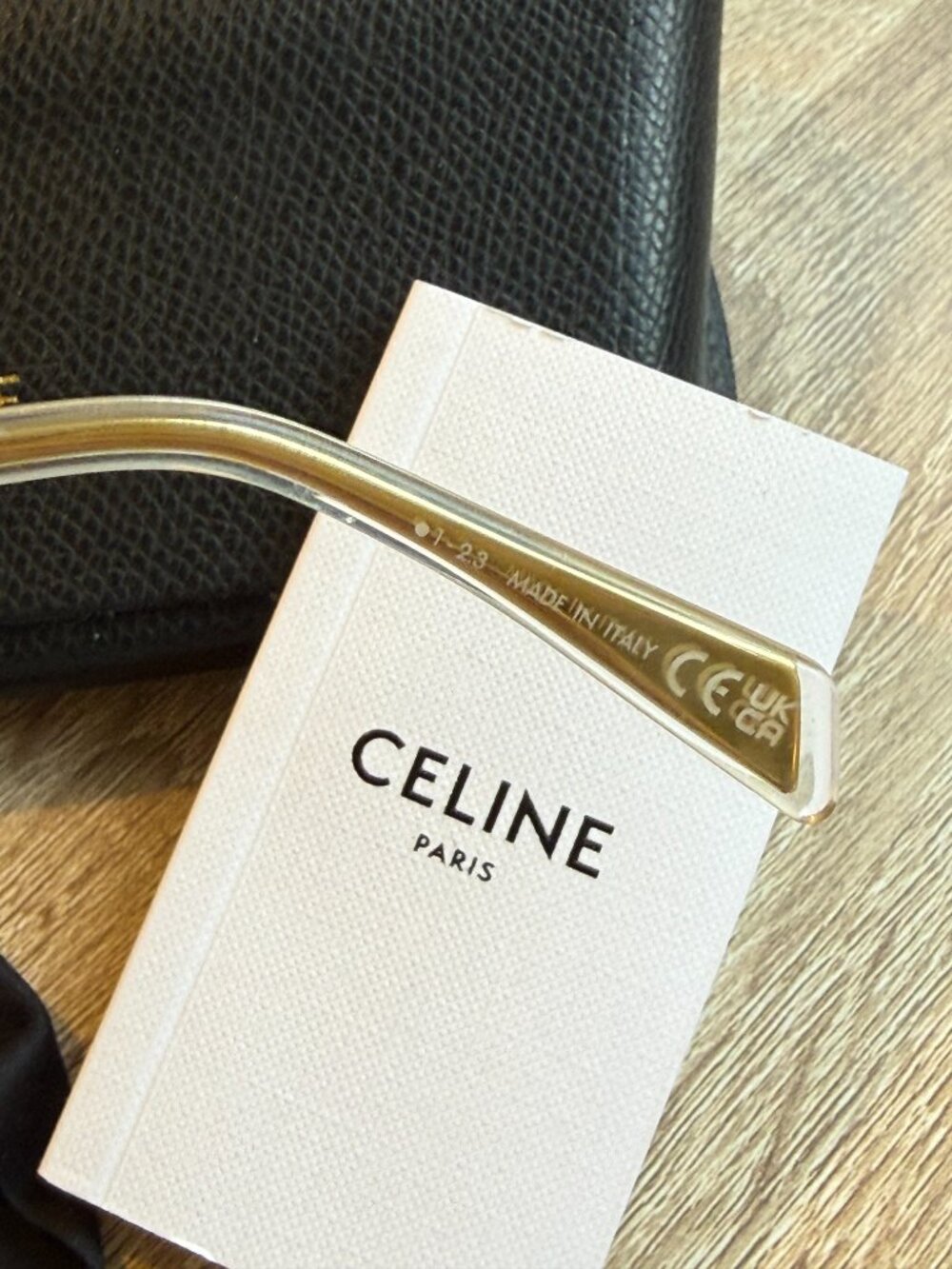 Celine Gold Green Aviator Unisex Sunglasses - Picture 8 of 8